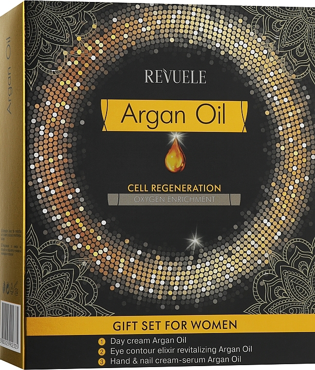 Set - Revuele Argan Oil Gift Set (f/cr/50ml + h/ser/50ml + eye/elixir/25ml) — photo N1