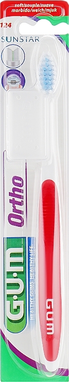 Orthodontic Toothbrush, soft, red - G.U.M Orthodontic — photo N5