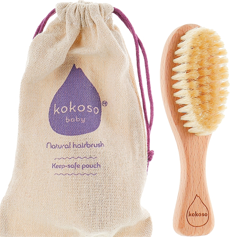 Wooden Hair Brush with Natural Bristles - Kokoso Baby Natural Baby Hairbrush — photo N10