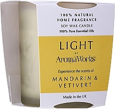 Fragrances, Perfumes, Cosmetics Scented Candle "Mandarin & Vetiver" - AromaWorks Light Range Mandarin & Vetivert Candle