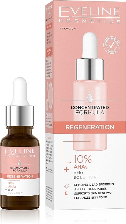 Repairing AHA & BHA Serum - Eveline Concentrated Formula Regenerating Serum With 10% AHA BHA Acid — photo N3