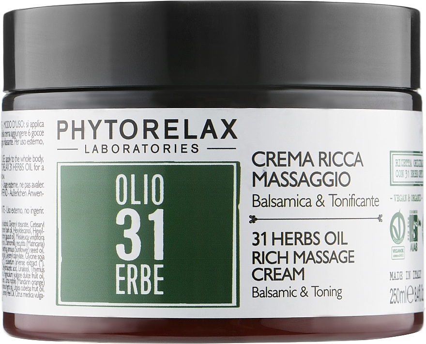 Relaxing Body Massage Cream - Phytorelax Laboratories 31 Herbs Rich Massage Cream — photo N1