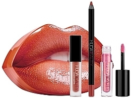 Fragrances, Perfumes, Cosmetics Huda Beauty Contour & Strobe Set Bombshell & Ritzy (l/pen/1.2g + lipstick/1.9ml + l/gloss/2ml) - Beauty Set