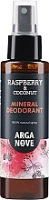 Fragrances, Perfumes, Cosmetics Coconut & Raspberry Mineral Deodorant Spray - Arganove Natural Coconut & Raspberry Mineral Deodorant
