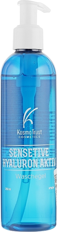 Face Cleansing Gel with Hyaluronic Acid - KosmoTrust Cosmetics Sensetive Hyaluron Aktiv Waschegel — photo N1