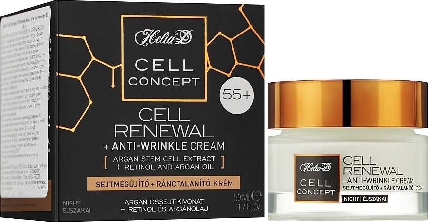 Anti-Wrinkle Night Face Cream, 55+ - Helia-D Cell Concept Cream — photo N1