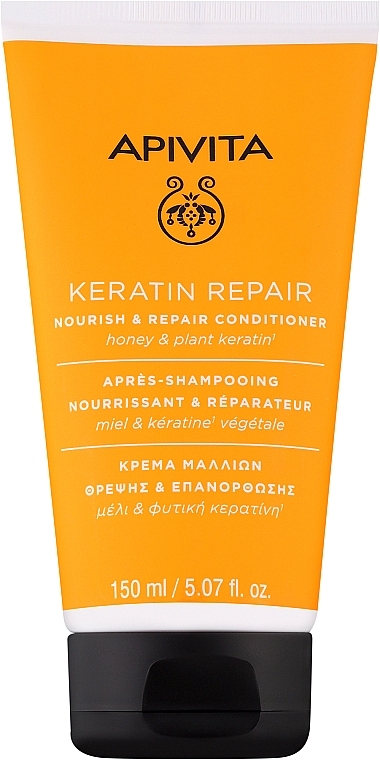 Honey and Vegetable Keratin Nourishing and Regenerating Conditioner - Apivita Keratin Repair Nourish & Repair Conditioner with Honey & Plant Keratin — photo N1