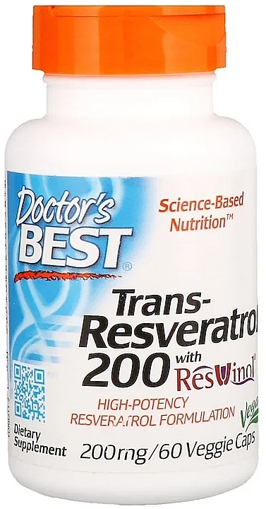 Trans-Resveratrol with ResVinol, 200mg, capsules - Doctor's Best — photo N1