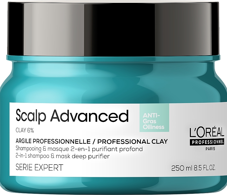Deep Scalp Cleansing Clay - L'Oreal Professionnel Scalp Advanced Anti-Oiliness 2 In 1 Deep Purifier Clay — photo N1