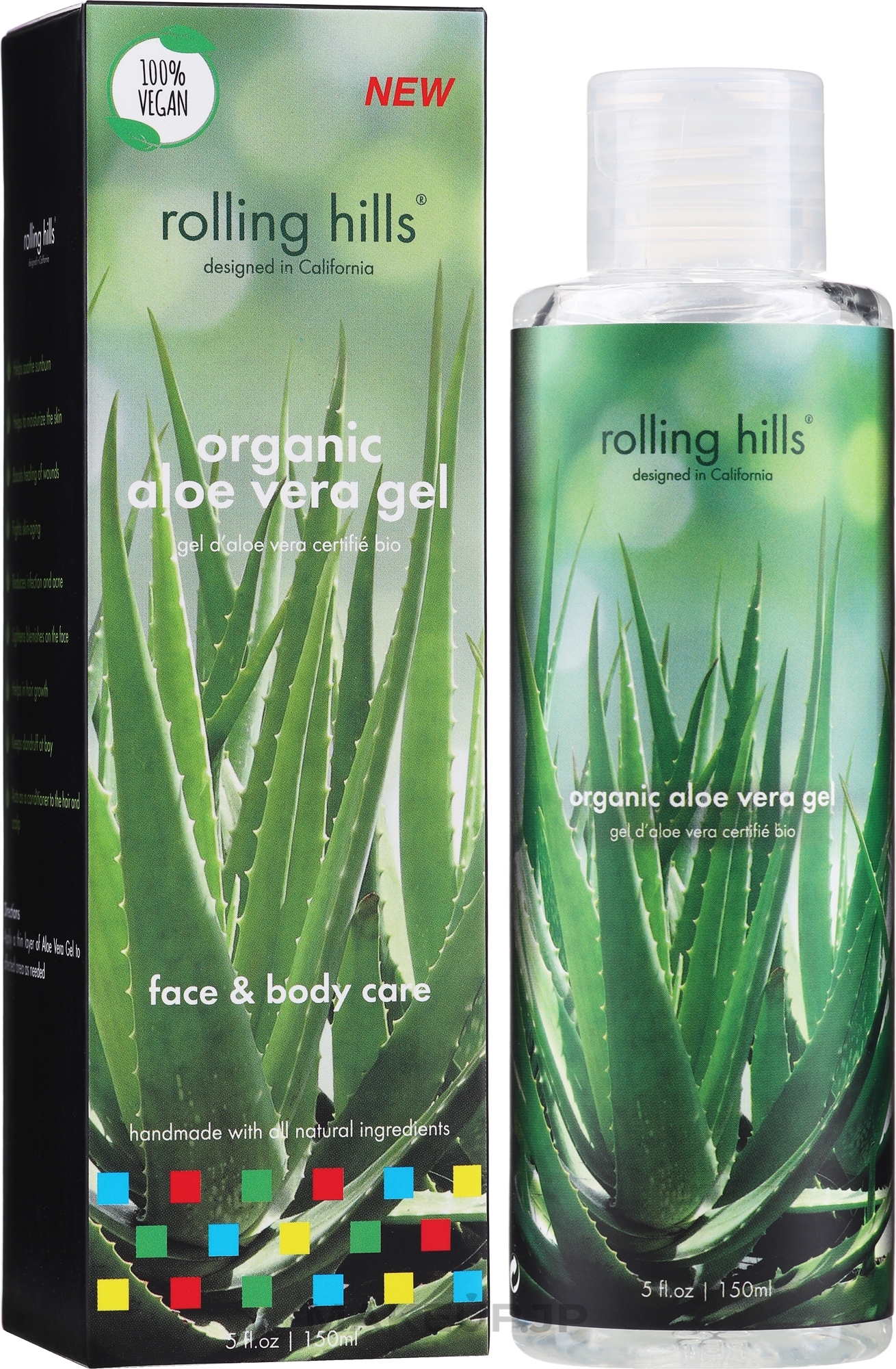 Moisturizing Face & Body Gel - Rolling Hills Organic Aloe Vera Gel — photo 150 ml