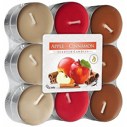 Tea Light Set 'Apple & Cinnamon', 18 pcs - Bispol Apple-Cinnamon Scented Candles — photo N1