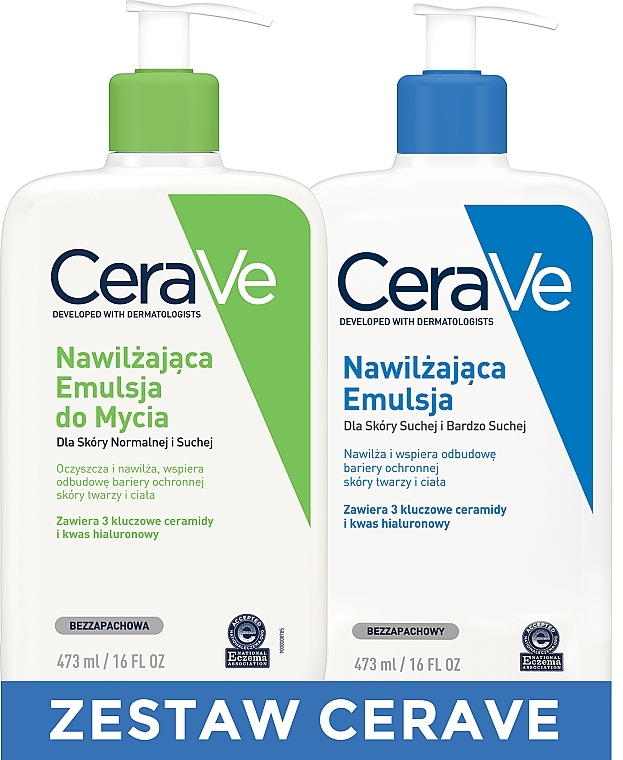 Set for Dry & Extra Dry Skin - CeraVe (emulsion/473ml + milk/473ml) — photo N5
