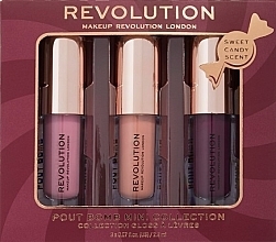 Fragrances, Perfumes, Cosmetics Set - Makeup Revolution Sweet Candy Mini Pout Bomb Lip Gloss Set (lipgloss/3x2,2ml)