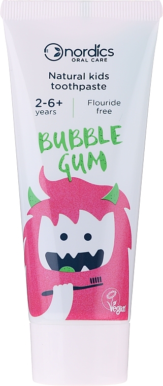 Kids Toothpaste "Bubble Gum" - Nordics Natural Kids Bubble Gum Toothpaste — photo N3