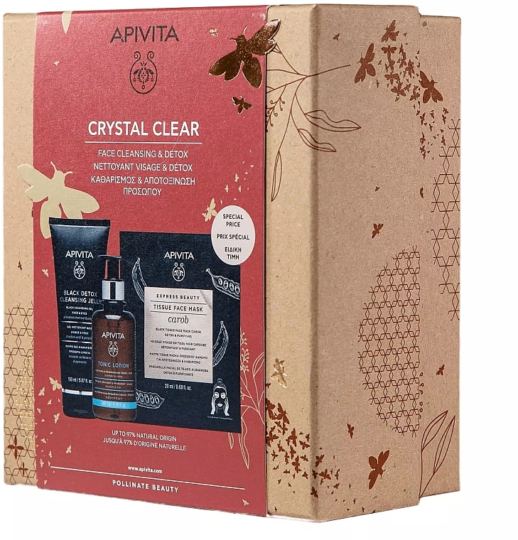 Set - Apivita Crystal Clear (f/cl/gel/150ml + f/tonic/200ml + f/mask/20ml) — photo N2