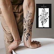 Temporary Tattoo "Snake & Flowers" - Tattooshka — photo N4