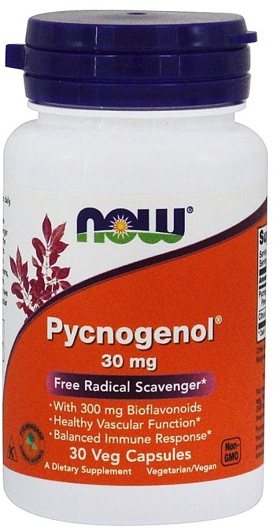 Pycnogenol Capsules, 30 mg - Now Foods Pycnogenol — photo N1