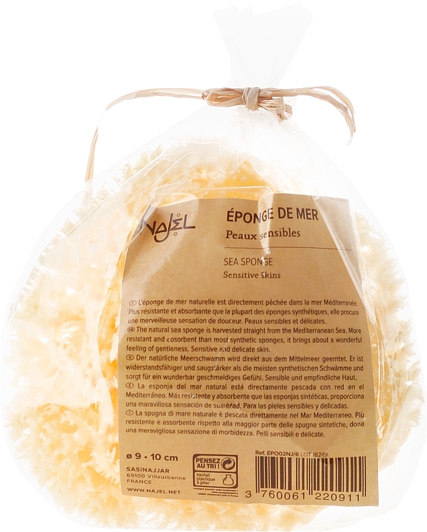 Natural Sea Sponge, 9-10 cm - Najel Natural Sponge — photo N6