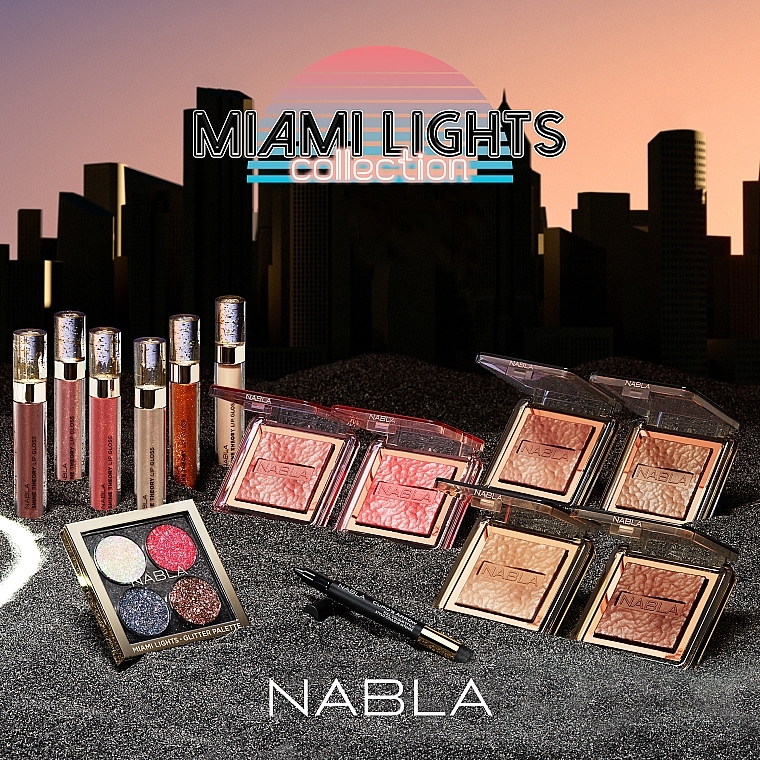 Eyeshadow Palette - Nabla Miami Lights Collection Glitter Palette — photo N8