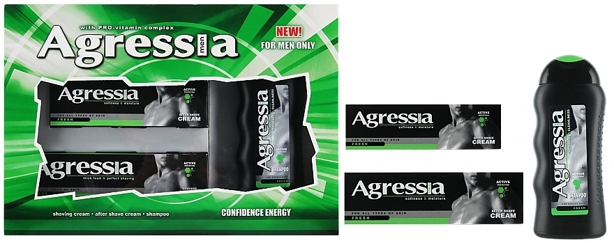 Set - Agressia Fresh (sh/cr/100ml + ash/cr/75ml + shm/250ml) — photo N1