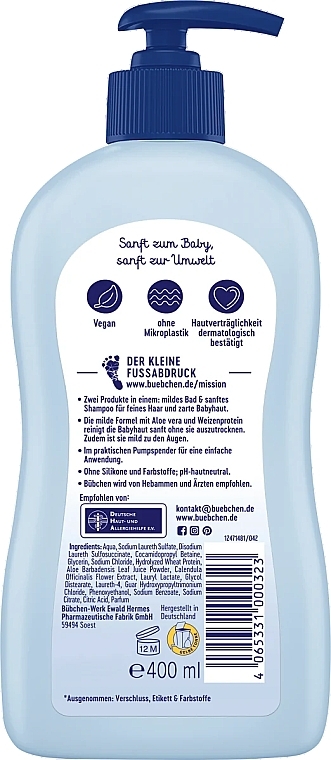 Aloe Vera Baby Shampoo - Bubchen Bad & Shampoo Sensitiv — photo N2