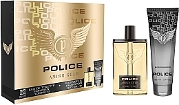 Fragrances, Perfumes, Cosmetics Set (edt/100ml + shampo/100ml) - Police Amber Gold Man 