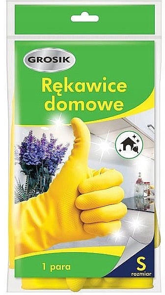 Household Rubber Gloves, size S, multicolor - Grosik — photo N3