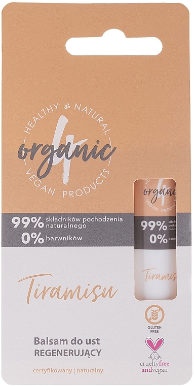 Tiramisu Lip Balm - 4organic Tiramisu Coffee Regenerating Lip Balm — photo N1