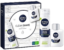 Fragrances, Perfumes, Cosmetics Set - NIVEA MEN Clean Shave Kit (ash/balm/100ml+shave/foam/200ml)