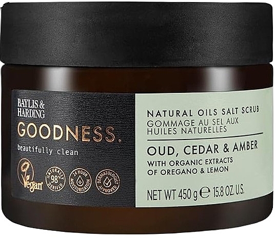 Body Scrub - Baylis & Harding Goodness Old Cedar & Amber Natural Oils Salt Scrub — photo N1