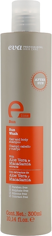 Sun Protection Hair & Body Wash - Eva Professional E-Line Sun Wash Hair and Body Shampoo — photo N4