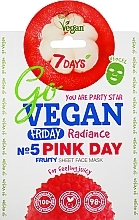 GIFT! Sheet Face Mask 'For Feeling Juicy' - 7 Days Go Vegan Friday Pink Day — photo N1