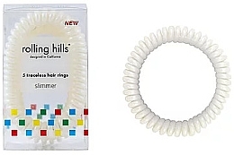 Traceless Hair Rings, white - Rolling Hills 5 Traceless Hair Rings Slimmer White — photo N1