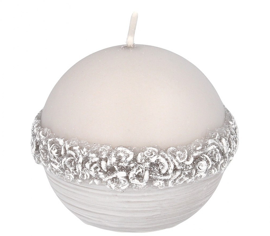 Decorative Candle "Bella", ball, 8 cm, grey - Artman Bella — photo N1