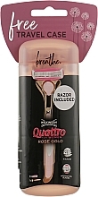 Shaver + 1 replacement cartridge, in case - Wilkinson Sword Quattro For Women Rose Gold — photo N10