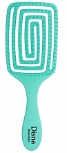 Rectangular Vented Hair Brush, 23 cm, turquoise - Disna Beauty4U Puzzle Brush — photo N4