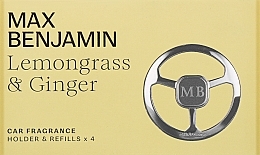 Fragrances, Perfumes, Cosmetics Beauty Set - Max Benjamin Car Fragrance Lemongrass & Ginger Gift Set (dispenser + refill/4pcs)	