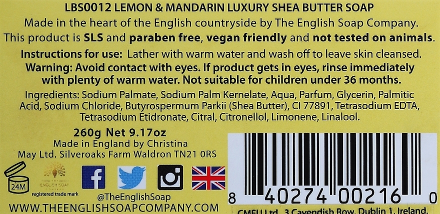 Lemon & Mandarin Soap - The English Soap Company Lemon and Mandarin Gift Soap — photo N2