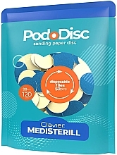 Replaceable Grinding Discs for Pedicure M 120/20 mm, 50 pcs. - Medisterill PodoDisc Keyboard — photo N1