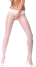 Crotchless Tights with Silicone Belt, white - MissO — photo N2