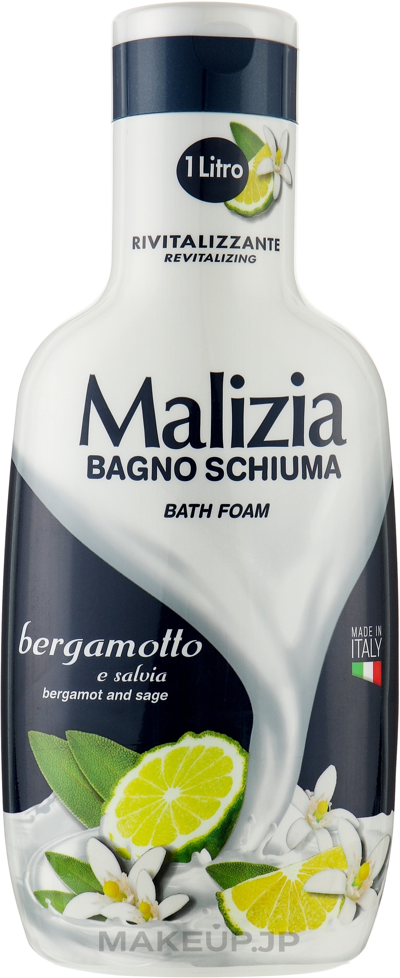 Bath Foam "Bergamot & Sage" - Malizia Bath Foam Talc — photo 1000 ml