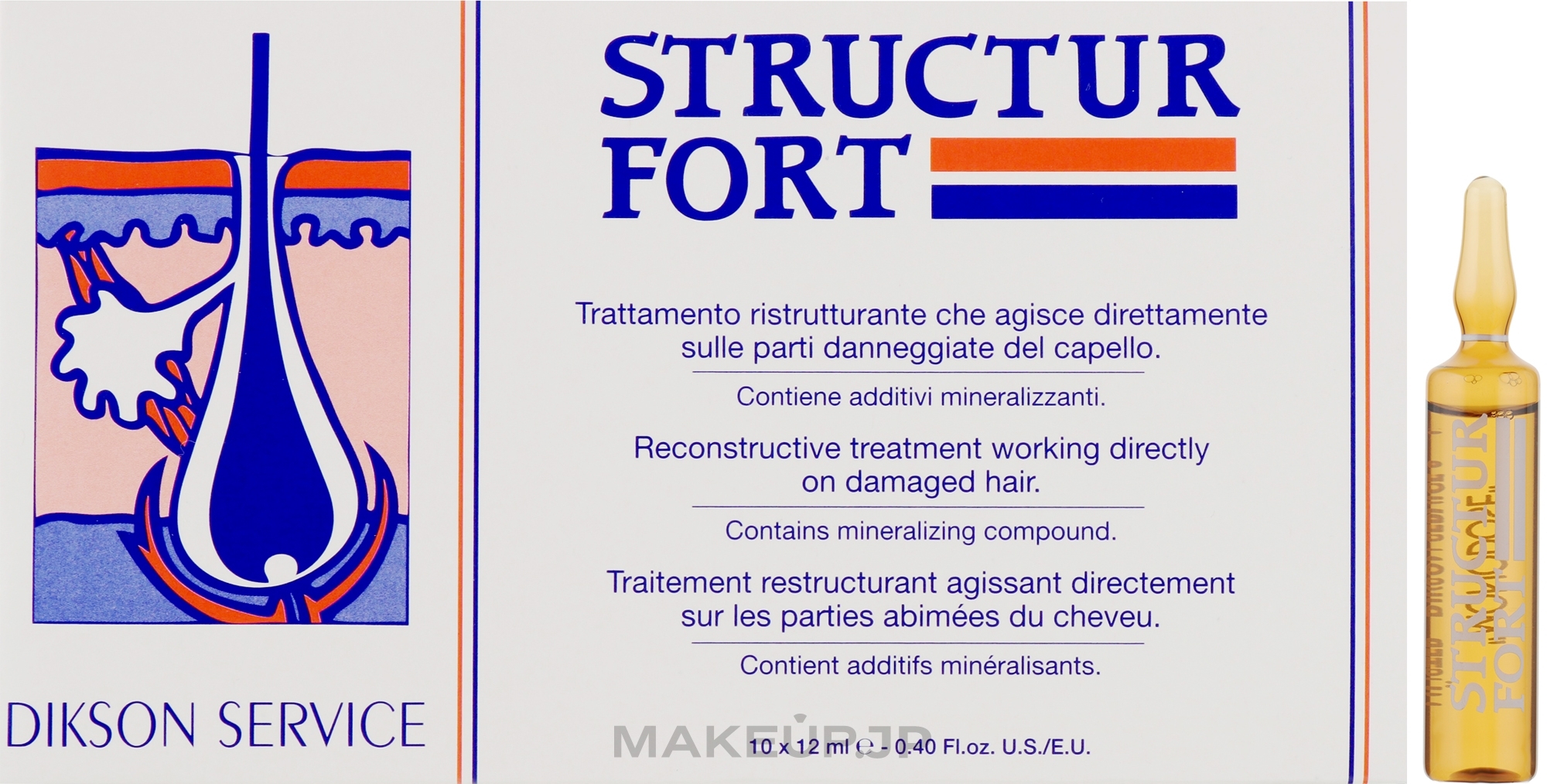 Restoring Ampoule for Lifeless, Split Hair - Dikson Structur Fort — photo 10 x 12 ml