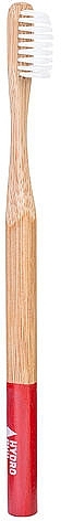 Bamboo Toothbrush, medium, red - Hydrophil Bambus Toothbrush Red — photo N1