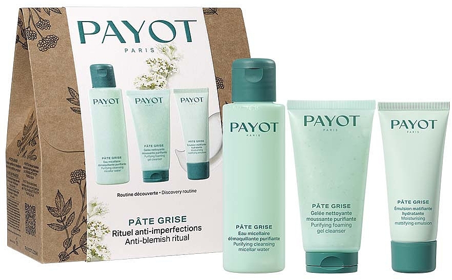 Set - Payot Pate Grise Anti-Blemish Ritual (foam/gel/50ml + emuls/30ml + micell/water/100ml) — photo N1