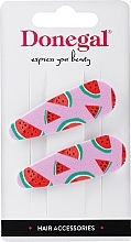 Fragrances, Perfumes, Cosmetics Hair Clip, 2 pcs, pink with watermelon - Donegal FA-5624