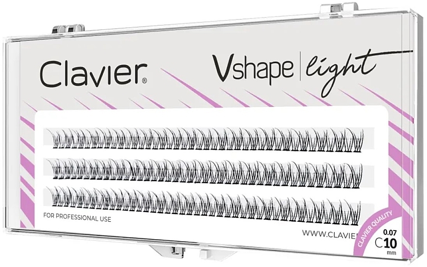 False Lashes, 10 mm - Clavier V-Shape Light Eyelashes — photo N1