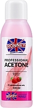 Nail Polish Remover "Strawberry" - Ronney Professional Acetone Strawberry — photo N3