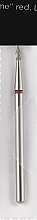 Diamond Nail File Drill Bit, flame, 1.8 mm, red - Head The Beauty Tools — photo N1