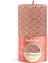 Fragrances, Perfumes, Cosmetics Cylinder Candle Rustic Silhouette Misty Pink, 130/68 mm - Bolsius Candle