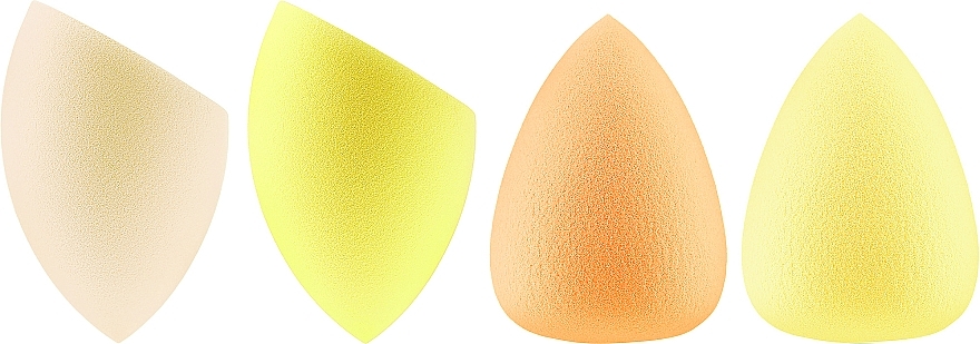 Beauty Blender, 4 pcs, beige + yellow + orange + light yellow - Top Choice 3D Make-up Sponge — photo N1